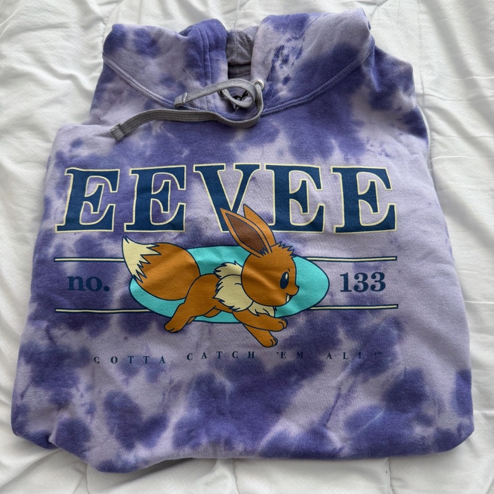 Pokemon Eevee Hoodie - Purple Tie-Dye